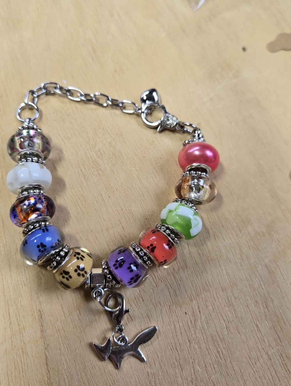 Fox/ Paw Print Dangle Braclet